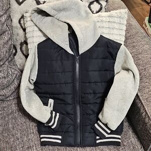Navy and Gray Hooded Jacket